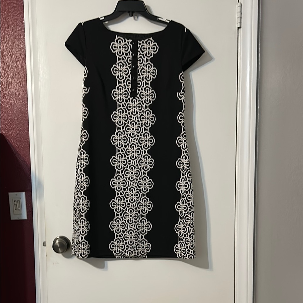 Nine West Black and White Sheath Mini Dress